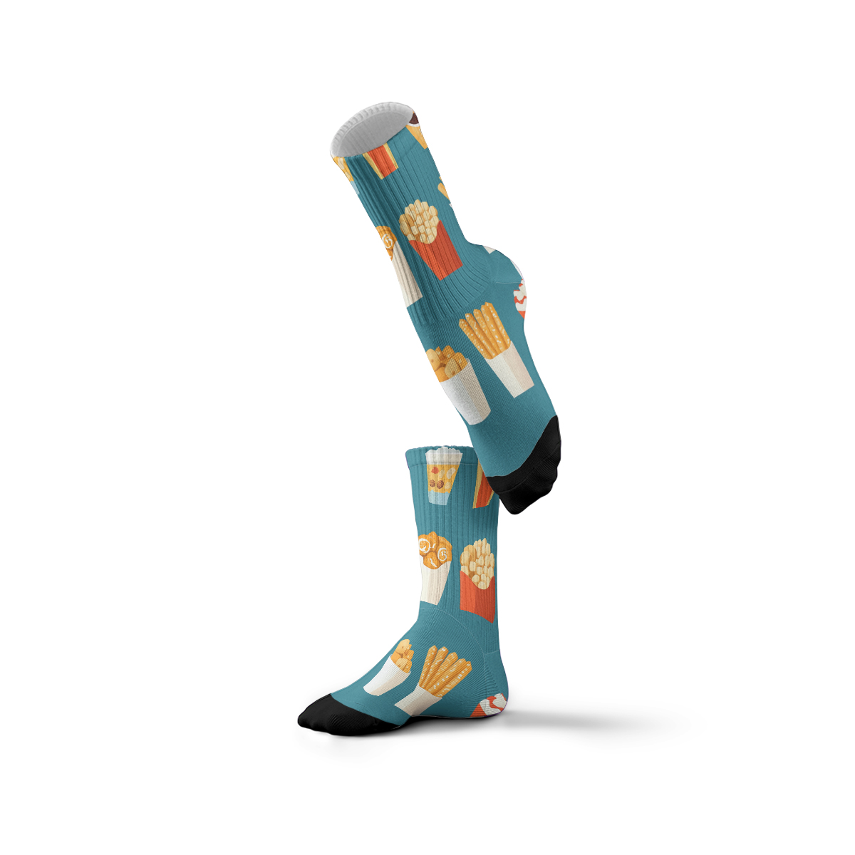 Foodie Fun Unisex Tube Socks: Socks: Trendy Snack - Lover Vibes C064