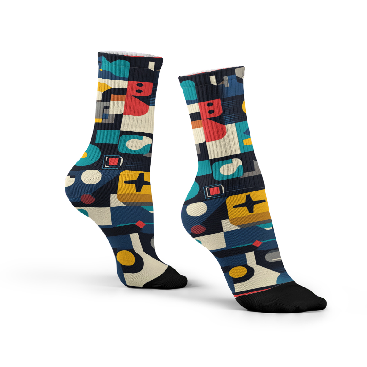 Unisex Tube Socks with Geometric Art Design for a Stylish Look C061