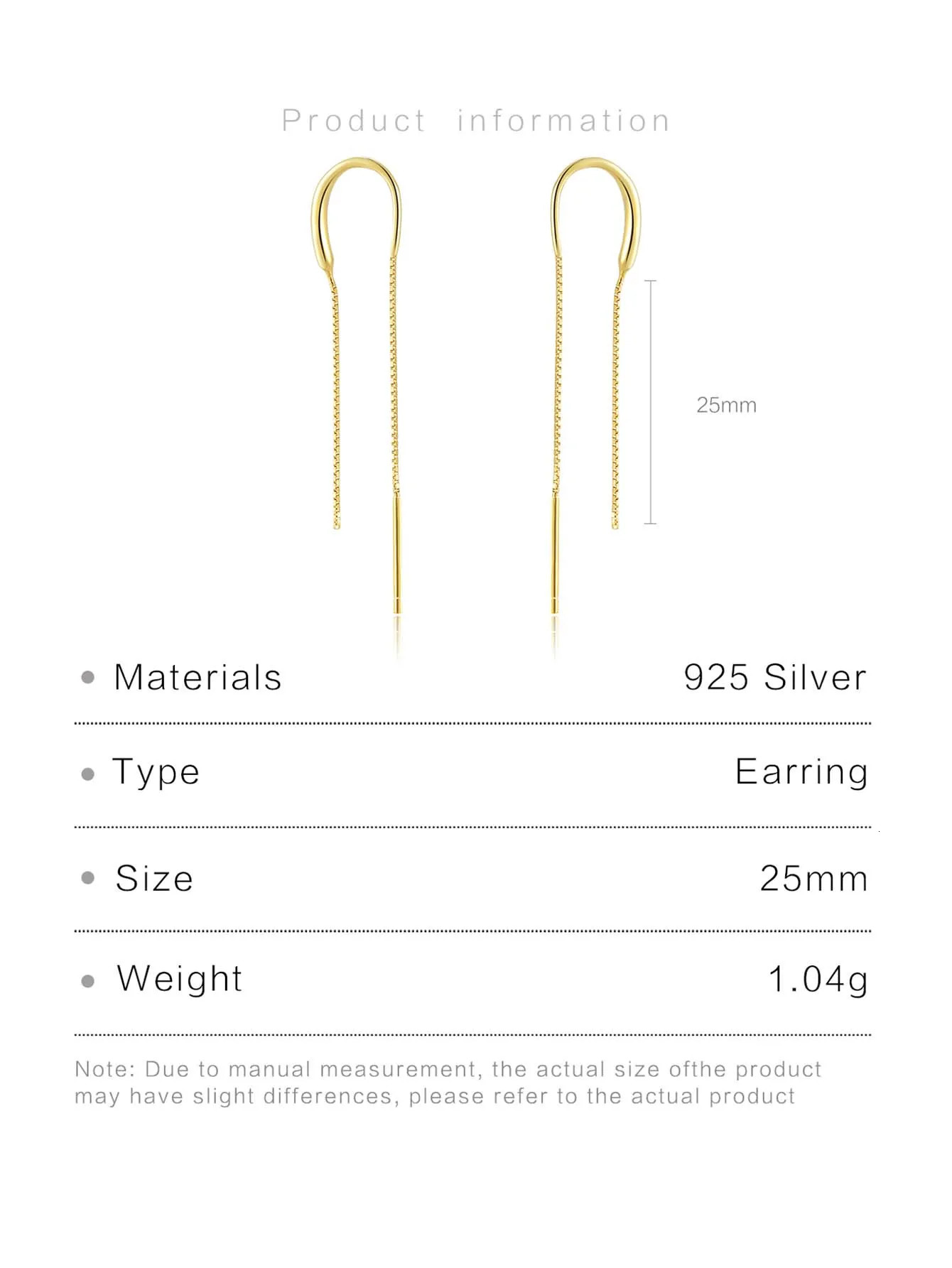 DPLAOPA 925 Sterling Silver Long Chain Drop Earring Fine Simple Delicate Party Birthday Gift Jewelry For Women 250715