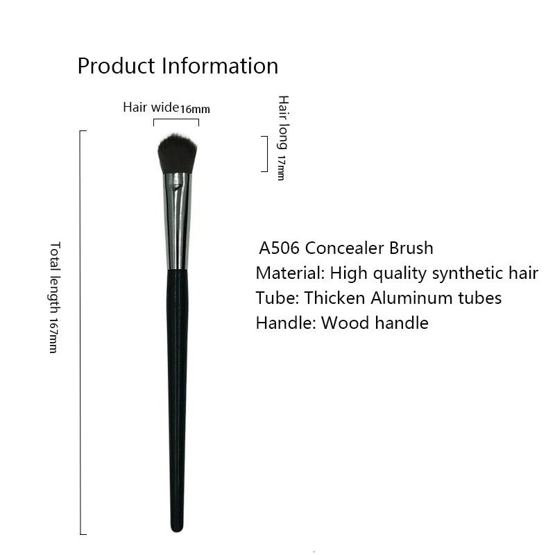 1pc 101 Contoured Foundation Makeup brushes Angled Liquid Base Concealer Make up Red wood handle cosmetic tools 506 250714