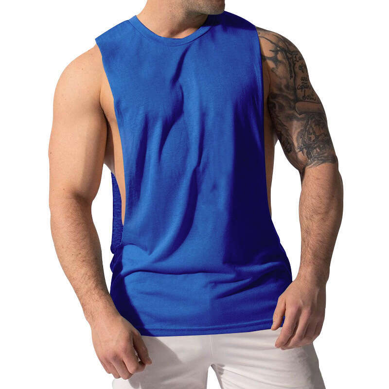 New Vest Foreign Trade Muscle Men Sports Casual Solid Color Men Sleeveless Tank Top T-Shirt