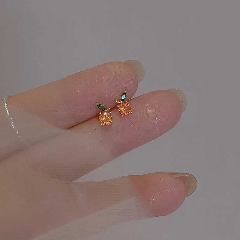 Sweet Lovely Orange Cherry Hypoallergenic Ear Piercing Stud Earrings for Women Fruit Small Earrings for Jewelry Unique Gifts XJ250718