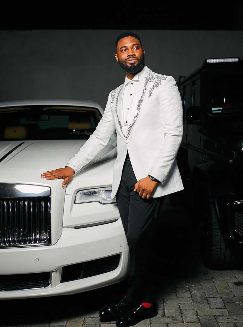 Beads Stoned Suits Men Formal Wedding Party Blazers 2 Pieces Set Groom Tuxedos (Jacket Pants) Clothing Customized