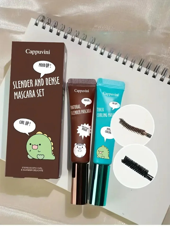 Slimming and Volume Mascara Set - Brown and Black Mascara SetWaterproof and Long-Lasting Curl Non-smudge Eyelash Makeup Mascara 250717