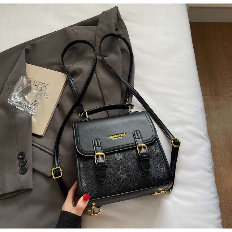 Women's Handbag 2025 New Simple Casual Mini School Bag Versatile Color Block Commuter Backpack