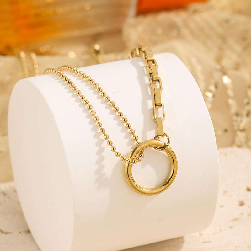 Light Geometric Minimalist Titanium Steel Bracelet Niche Design Summer Versatile Elegant High-end Sense Round Ring Jewelry for Women