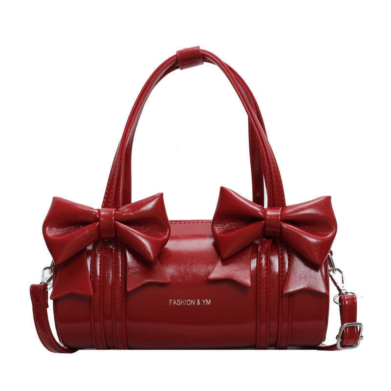 Super popular niche bow for women new single shoulder underarm versatile crossbody carrying cylindrical stick bag