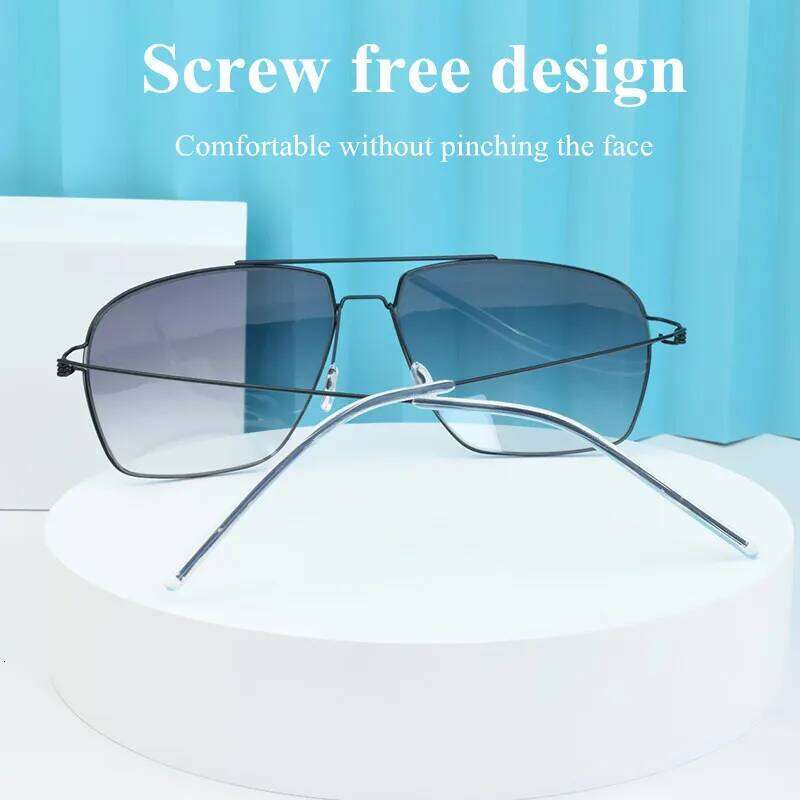 Titanium Retro frame ultra light non polarizing square glasses UV400 men's sunglasses 2025 women's outdoor sports