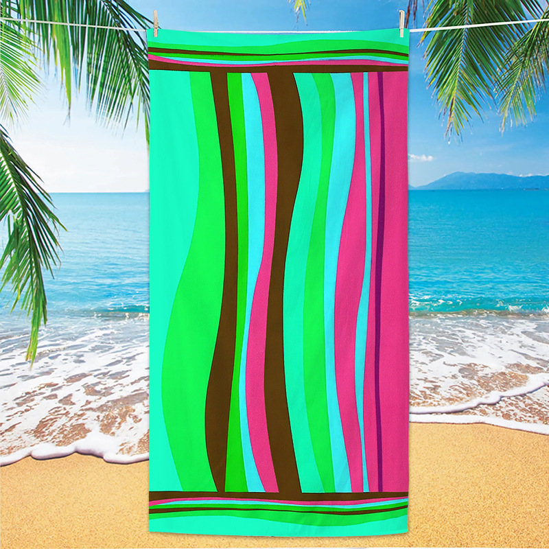 Absorbent and Quick-drying Beach Towel Microfiber Yoga Swimming Beach Towel Printed Seaside Bath Towel 70*140CM