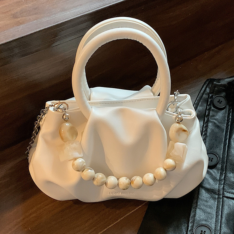 Summer new women's shoulder crossbody bag Summer new women's pleated handbag New designer bag New solid color pleated cloud bag New designer