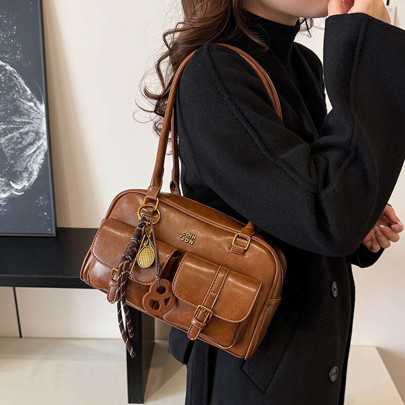 Underarm Texture Boston Pillow Casual Commuting Versatile Large Capacity Bag