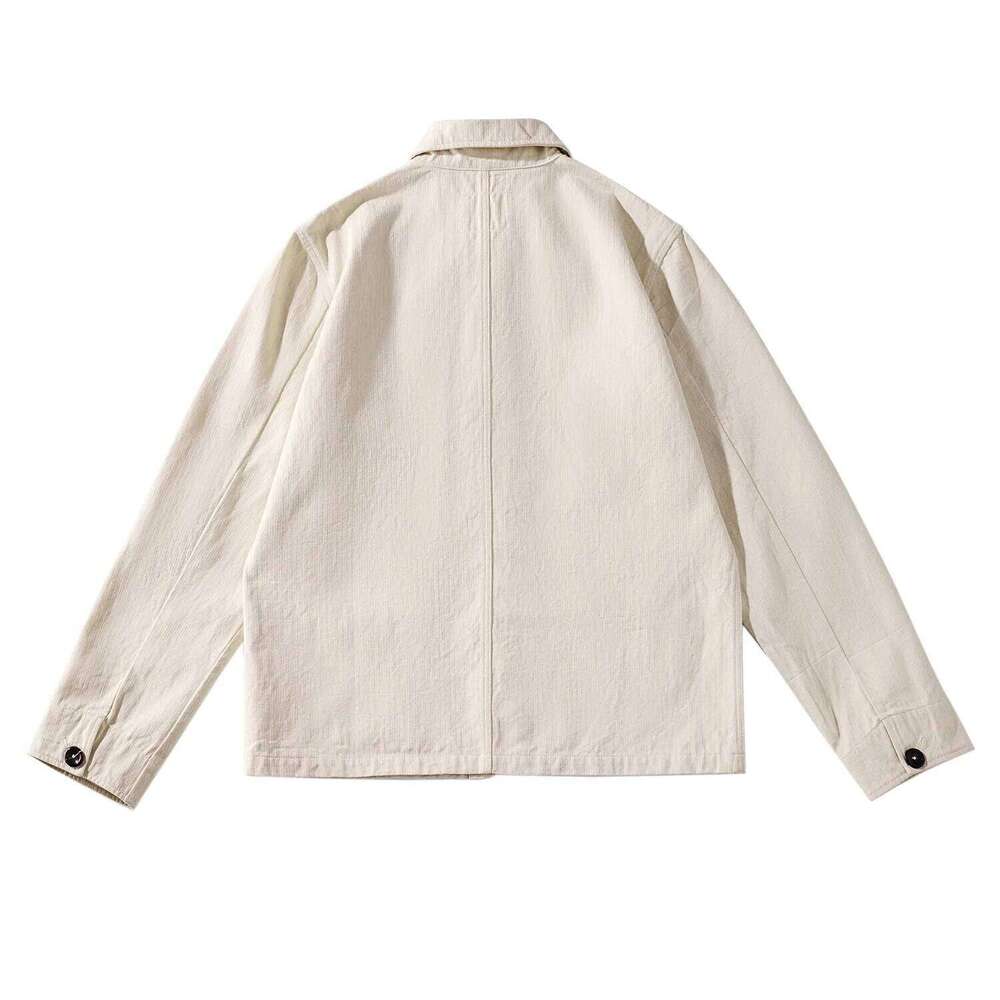 Spring And Autumn New French Retro Square Collar Original Embryo Workwear Multi-Pocket Raglan Jacket Coat