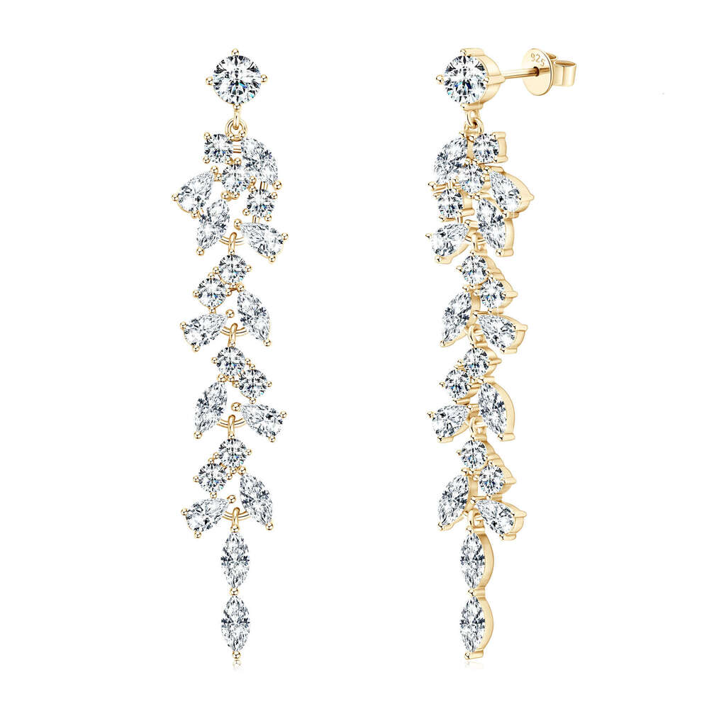 Internet Celebrity Light Ultra Shiny Tassel s Pure Sier Niche Fresh Versatile Zircon Earrings