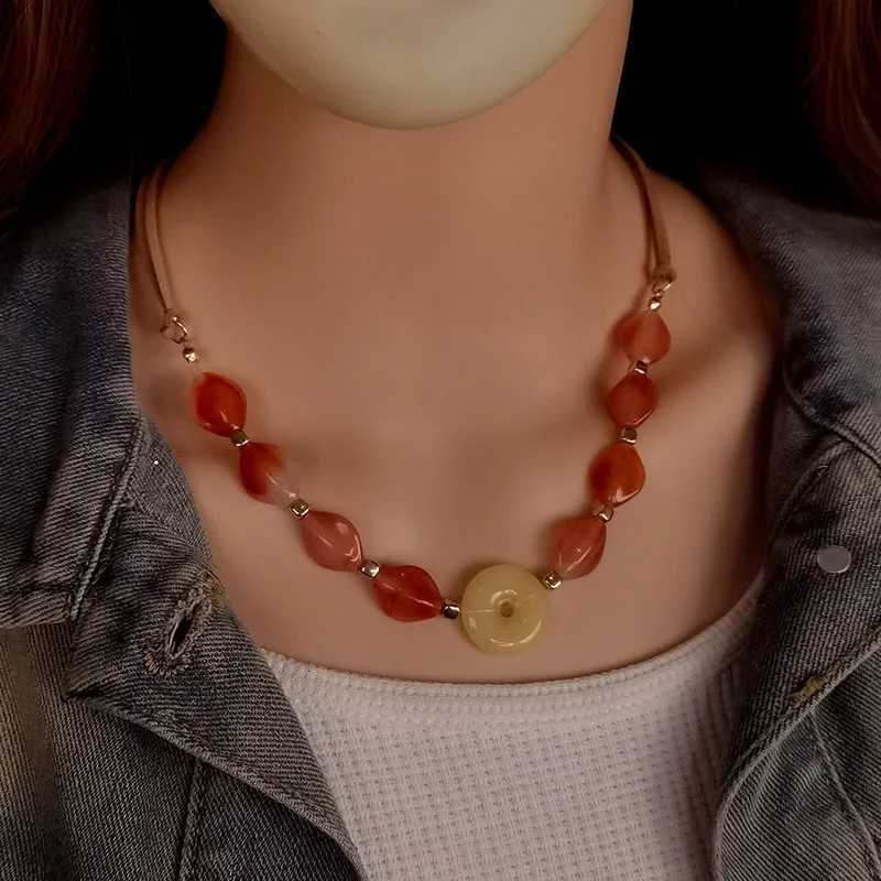 Handcrafted Inspired Statement Bead Necklace Unique Elegant Round Centerpiece Boho Chic Jewelry for Women Daily Wear W250718