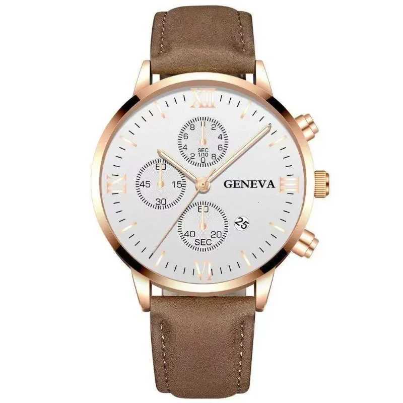 Fashion Geneva Mens Wristwatch Date Alloy Case Leather Analog Quartz Sport Watch Male Clock Top Brand Luxury Relogio Masculino W250718