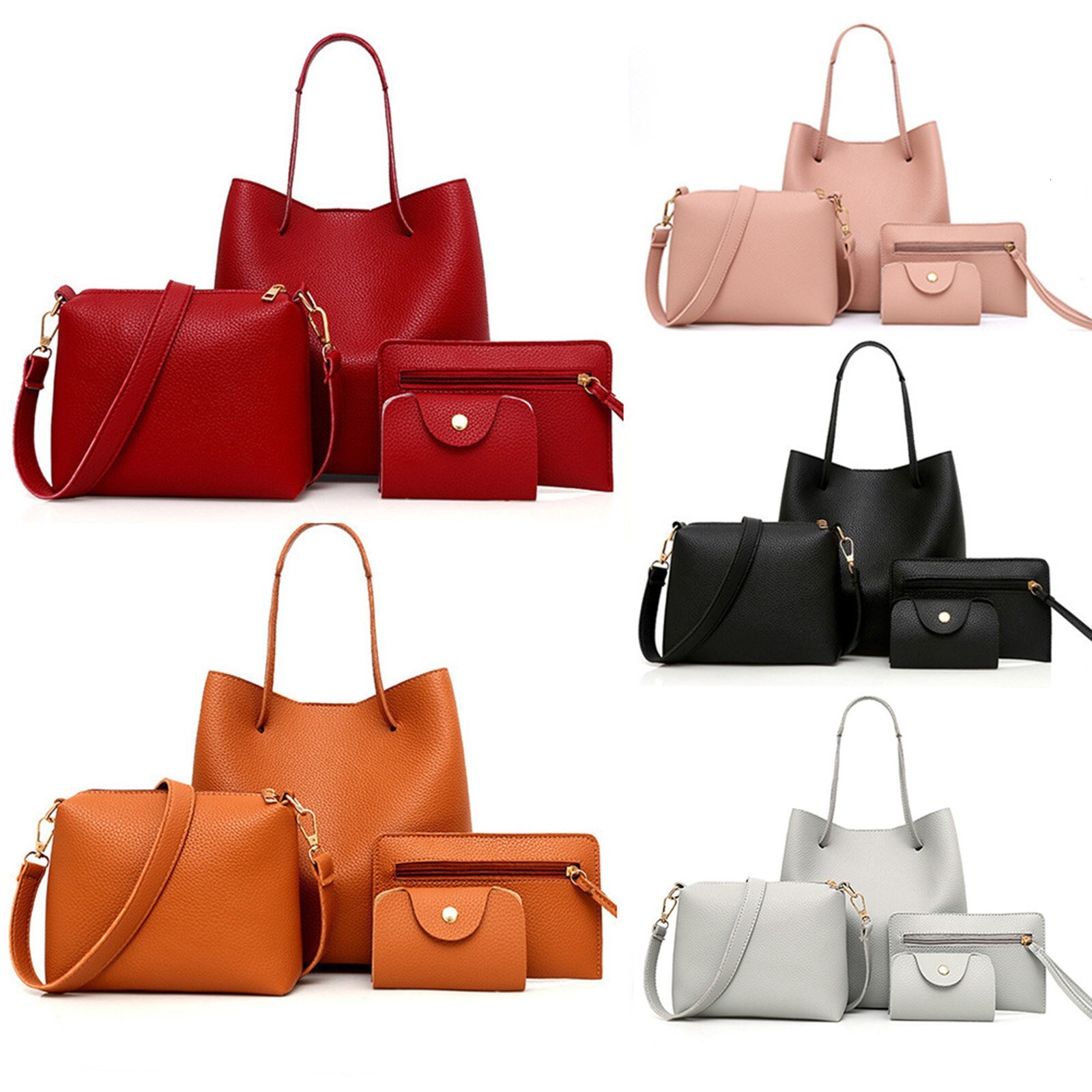 New Fashion PU Four-Piece Set Mother-Daughter Large Capacity Handbag Women's Bag