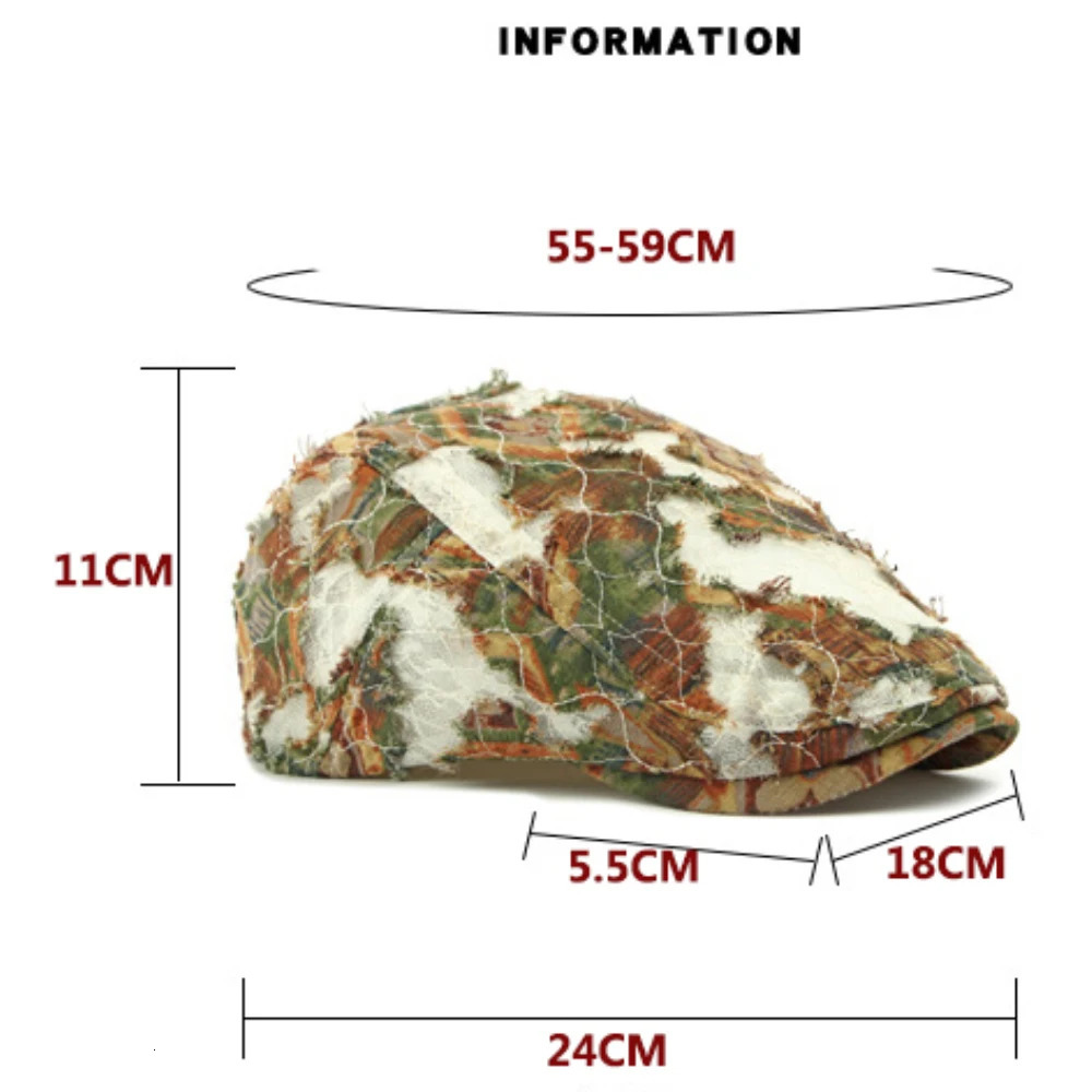 HT4732 Beret Cap Spring Summer Caps for Men Women Breathable Lace Ivy Flat Cap Retro Artist Painter Beret Hat Male Female Berets 250712