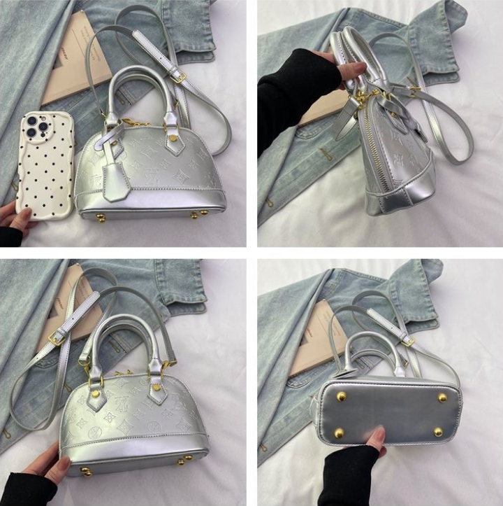 Light luxury Fashionable female Advanced printed retro light luxury hand-held vintage flower shell bag new versatile and temperament crossbody bag sho
