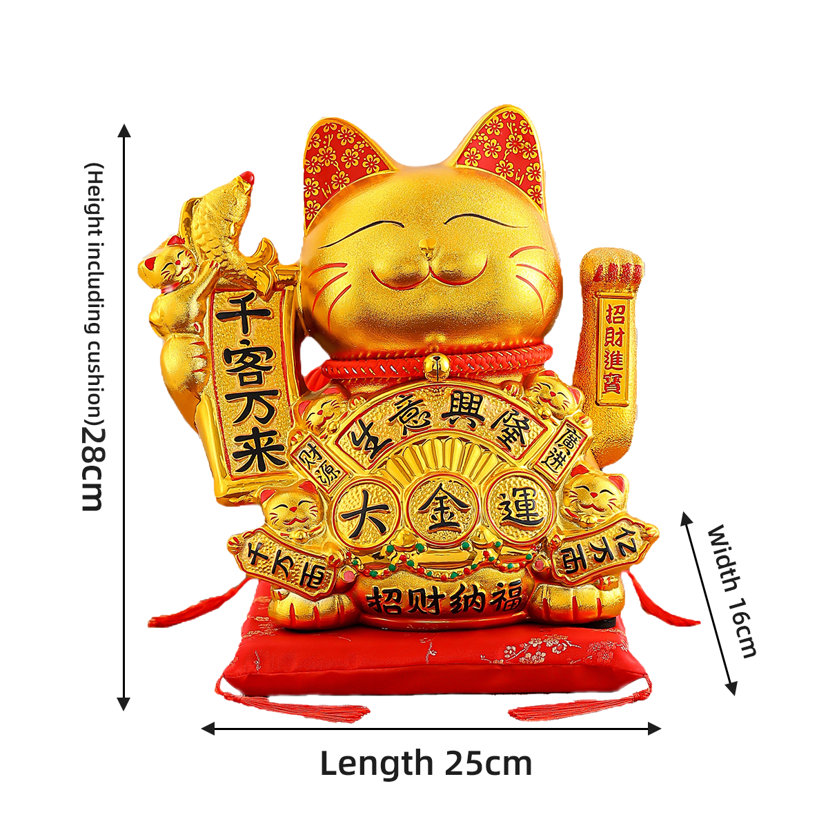 Good Fortune Cat Figurines Modern Ceramics Ideal for Interior Design Wealth Symbol for Home Decor Gold plating process -2