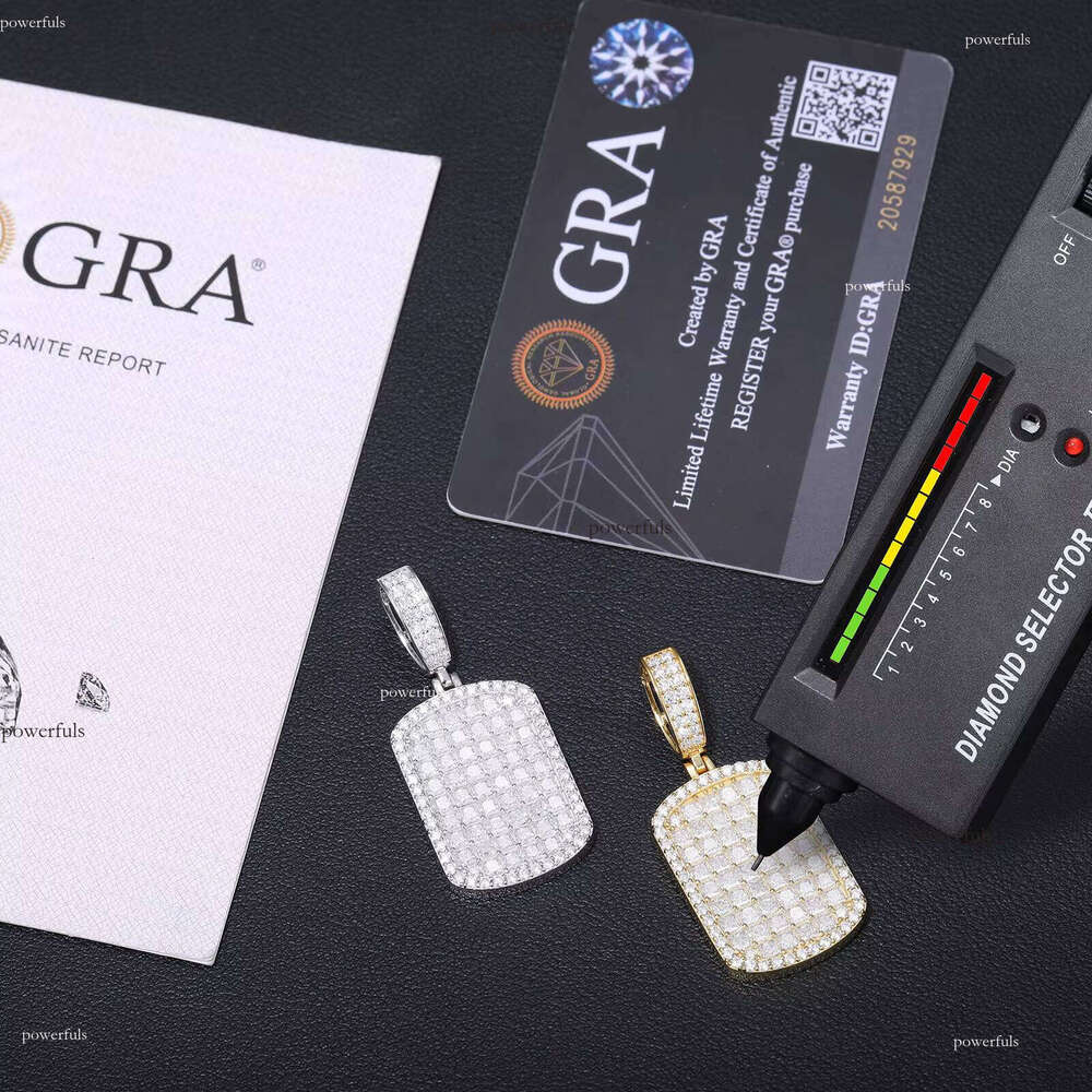 S Sier Silicon Stone Necklace Cross-border Hip-hop Military Brand Rectangular Square Pendant fashion