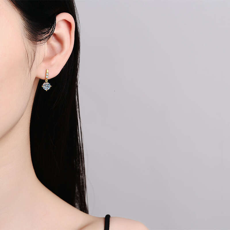 1 Carat Moissanite Sterling Sier Exquisite Tassel Dynamic High-end Earrings for Women d2b