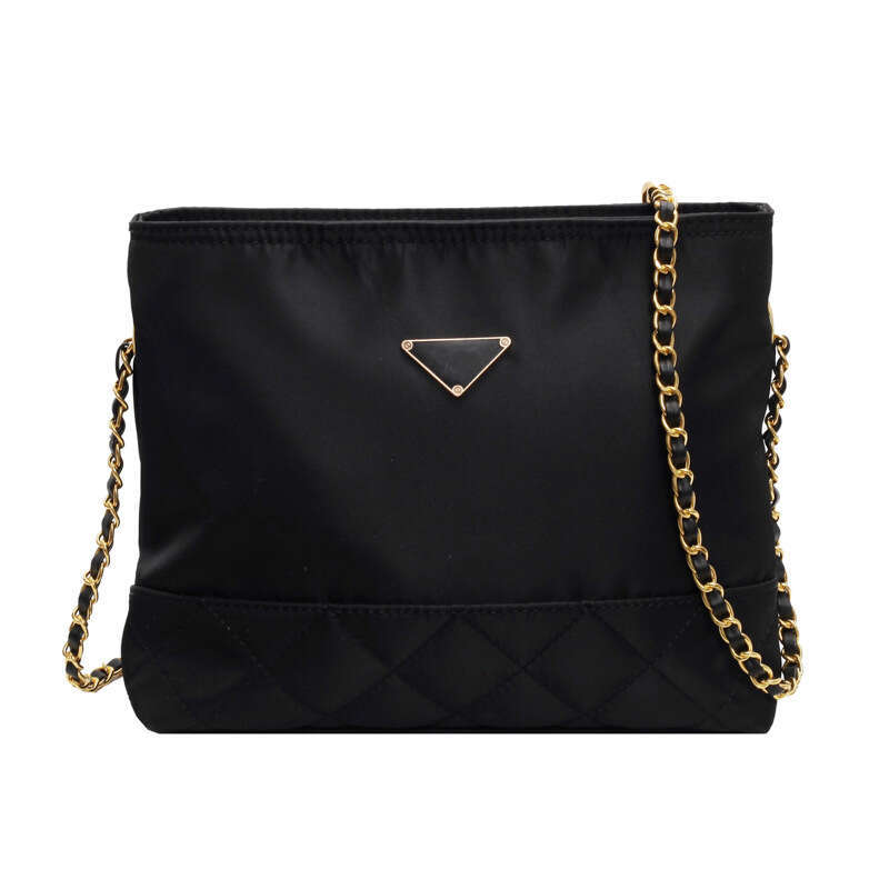 2025 New Nylon Large Capacity Shoulder Bucket Bag for Women - Trendy Chain Crossbody Style for Casual & Daily Commuting