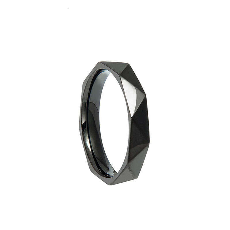 Irregular Geometric Rhombus 4MM Titanium Steel Personality Fashion Simple Unisex Couple Ring