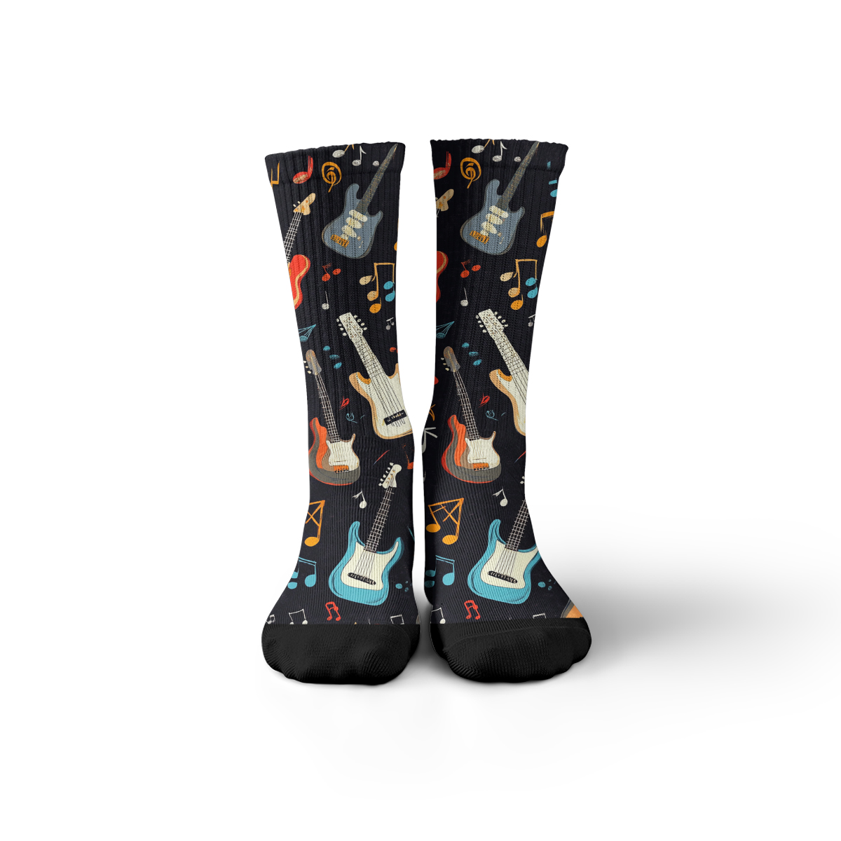 Groovy Guitar & Music Note Unisex Tube Sock C068