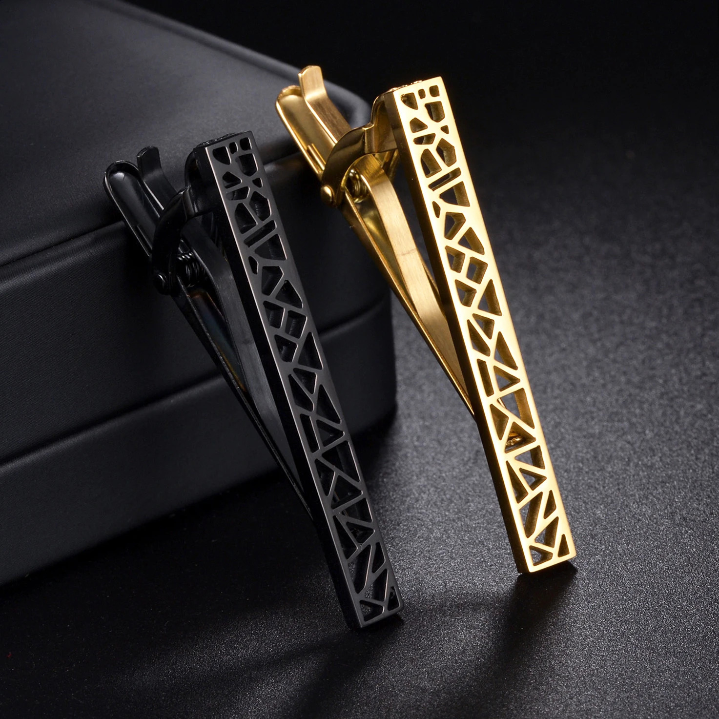 MeMolissa Fashion Copper Black Gold Color Tie Clip For Men Wedding Clasp Gentleman Ties Bar Pin Accessories 250715