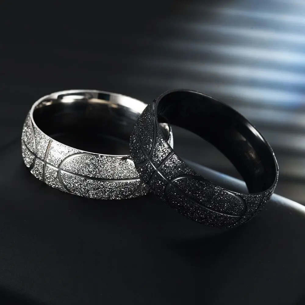 Stainless Steel Sports Ring Personality Hip Hop Punk Frosted Ring for Fashion Men Women Jewelry 250717