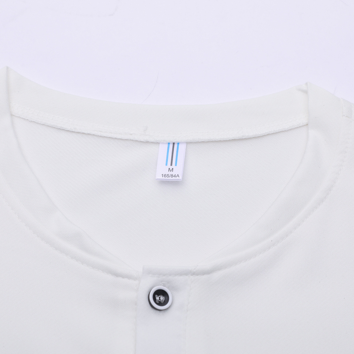 Men's Slim Fit Short Sleeve T-Shirt - Small Round Collar, Button Placket, Solid Color Casual Top