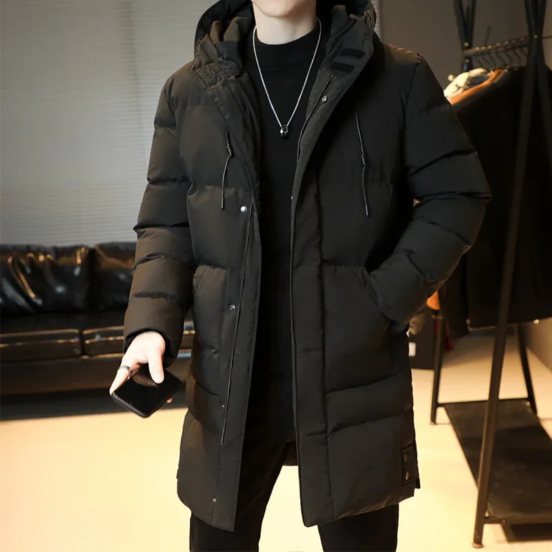 Windbreak Hooded Parkas Male Padded Long Jacket Parkas Men Casual Korean Style Parkas Men Wind Breaker Outdoor Snow Jacket 250716