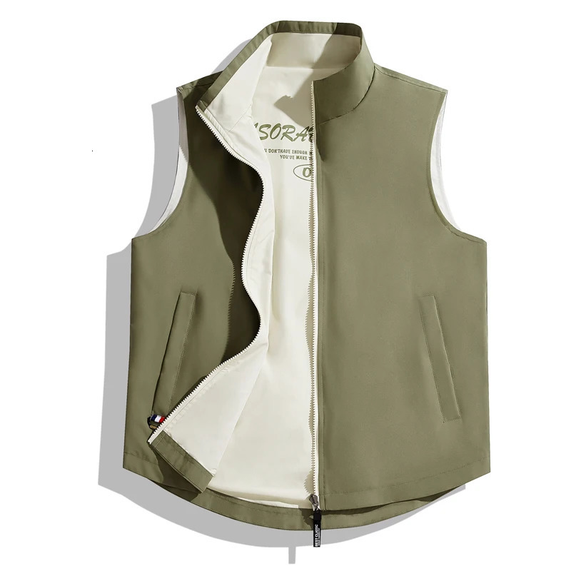 Mens Breathable Tooling Vest Men Doublesided Fishing Loose Solid Color Summer Outdoor Leisure Pography Clothes 250707