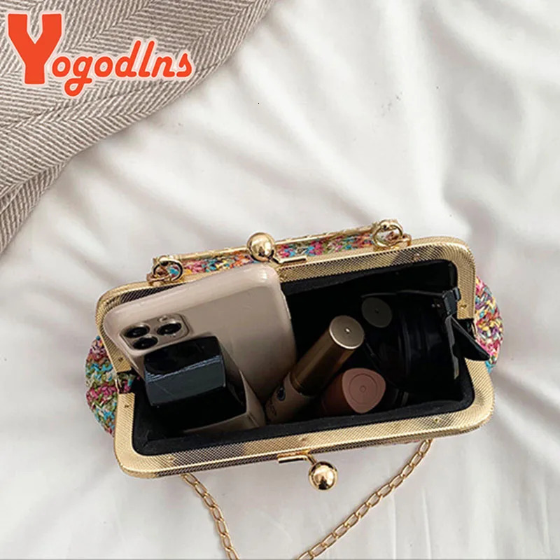 Yogodlns Straw Woven Purse Handbag For Womens Summer Shoulder Crossbody Bag Travel Beach Bag Ladies Fashion Chain Shopper Tote 250717