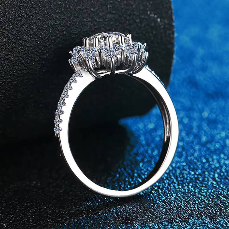 Mylove 1ct Moissanita Anillo Joyas Moissanita Moissanite Ring Sets Women Luxury Sunflower Wedding Mozambique Female Ring