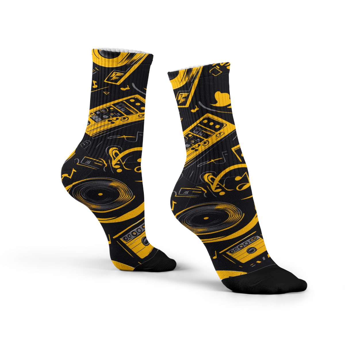 Vintage Music - Themed Pattern Unisex Tube Sock C070