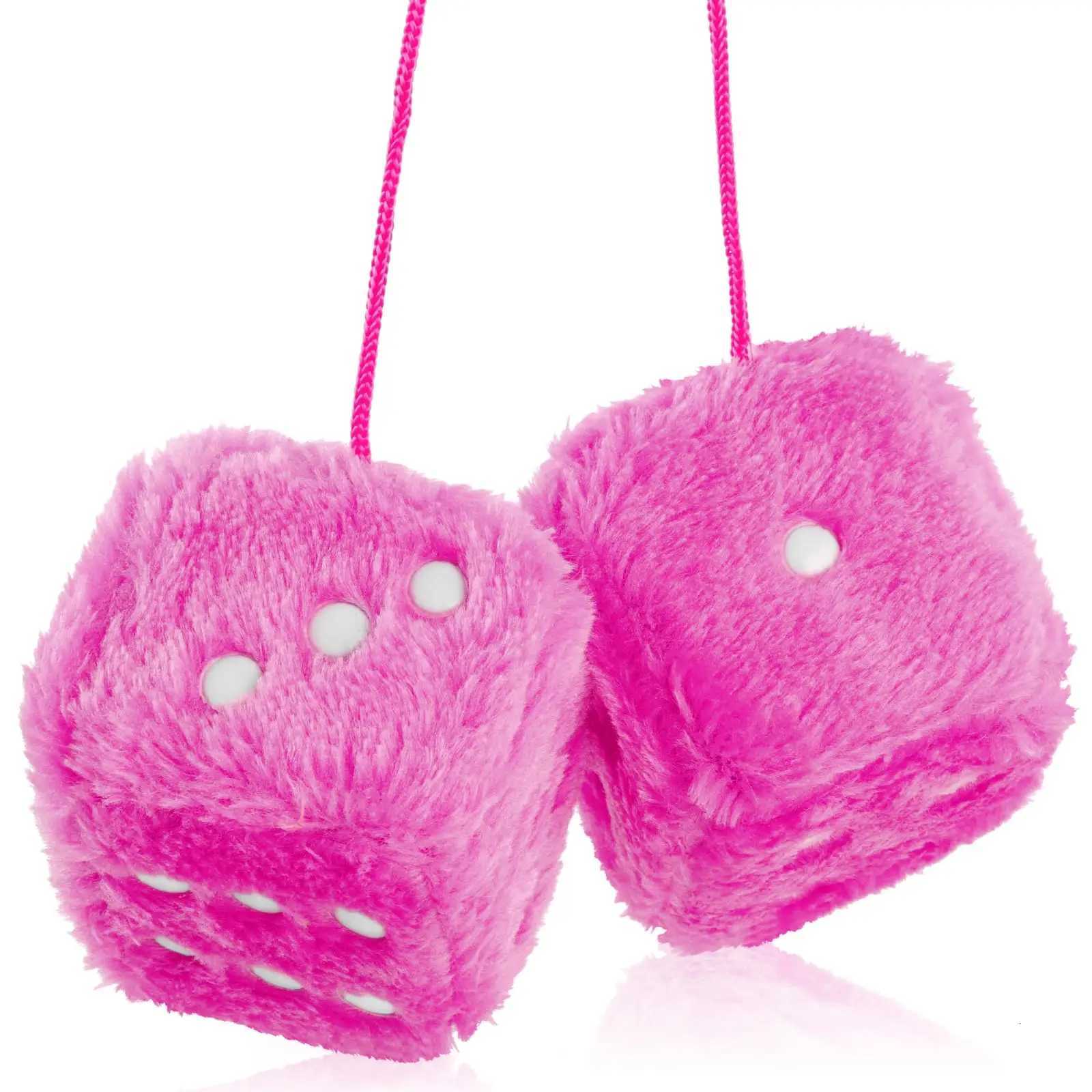 7 Retro Utor28 Square Fuzzy Plush Dice With Dots For Hanging Car Accessories Interior Fluffy W250718