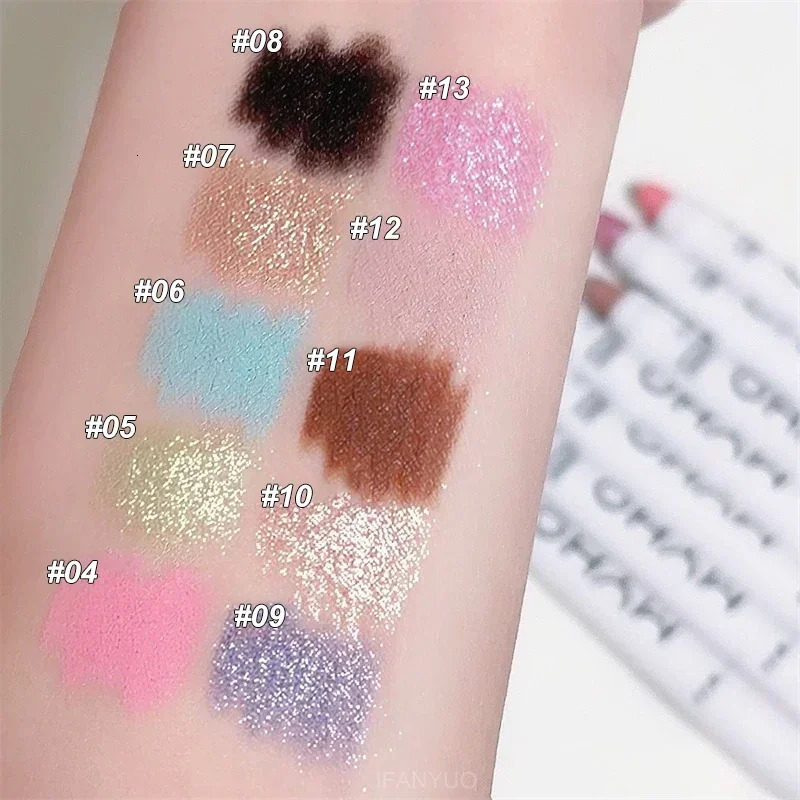 Pearly Matte Eyeshadow Stick White Eyeliner Shimmer Silver Highlighter Lying Silkworm Pen Monochrome Brightening Eye Shadow Pen 250717