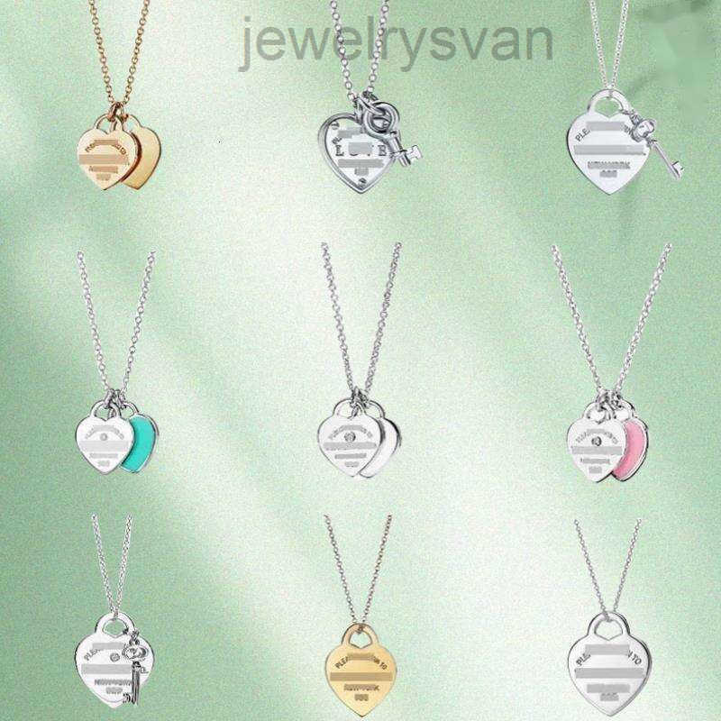 Heart Designer Tag Double Pendant Necklaces 18k Gold 925 Silver New Designer Love Heart-shaped for Gold Sier S Earrings Wedding Engagement Gifts Fashion Series