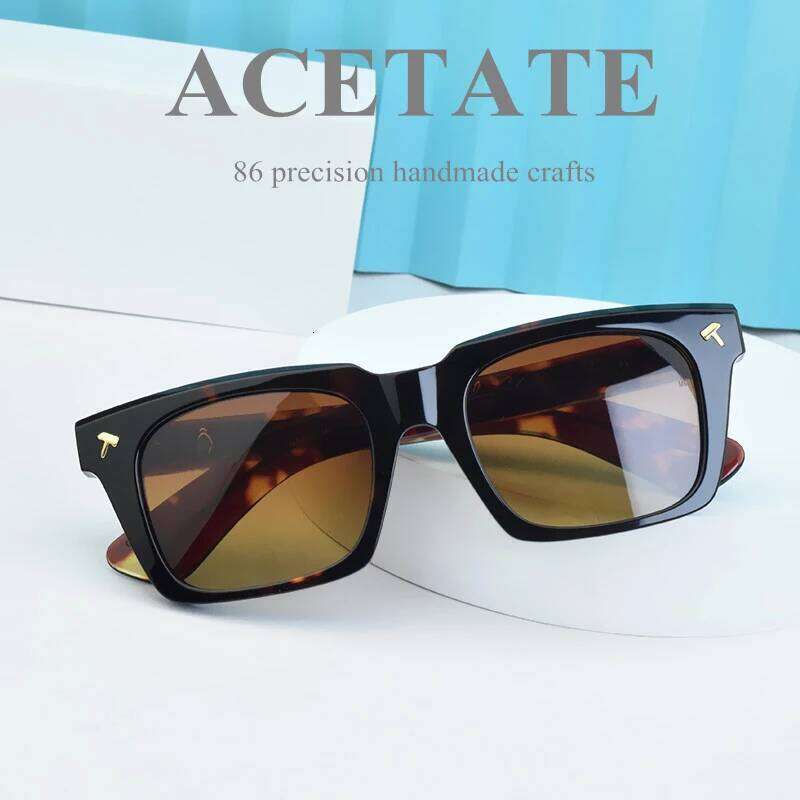 TAG Hezekiah Brand Sunglasses Men Acetate Handmade Sun glasses Women Outdoor Travel Protection Sunshade Retro Sunglass