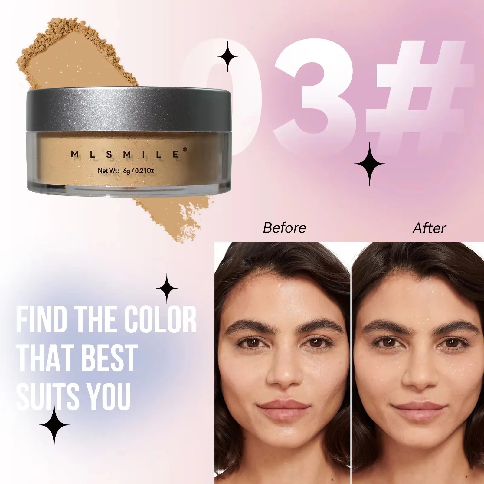 Face Loose Powder Matte Waterproof Oil-control Setting Powder Pearlescent Long-lasting Face Concealer Powder Makeup. 250716