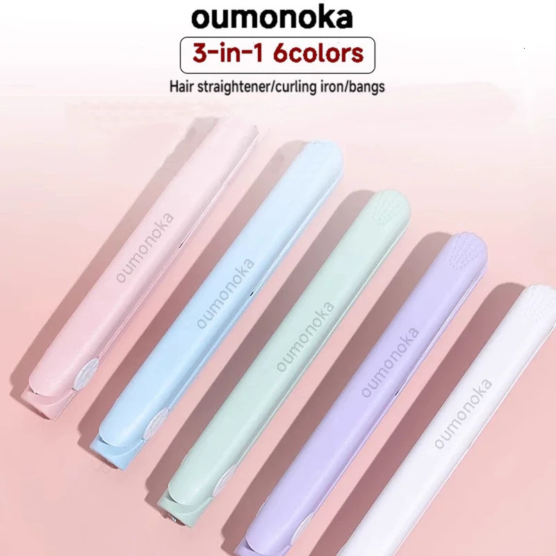 3-in-1 PTC Hair Straightener Styling Appliances Combs Tools Heated Flat Iron Beard Styler Professional Brush Curling Iron 250717