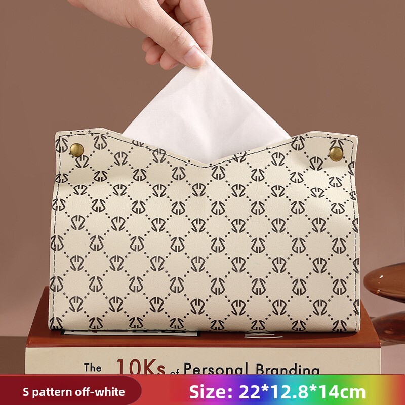 Ins Style Leather High-end Car Nordic Light Storage Living Room Tissue Box ddmythur