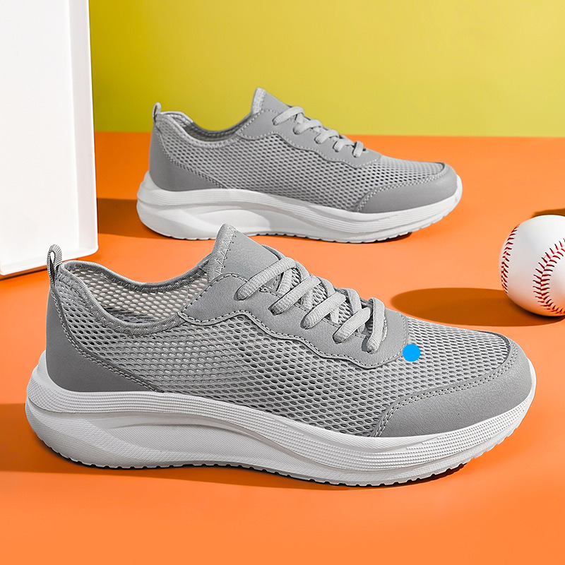 Plus Size New Men's Running Breathable Mesh Thick Sole Lightweight Casual for Men Travel Shoes