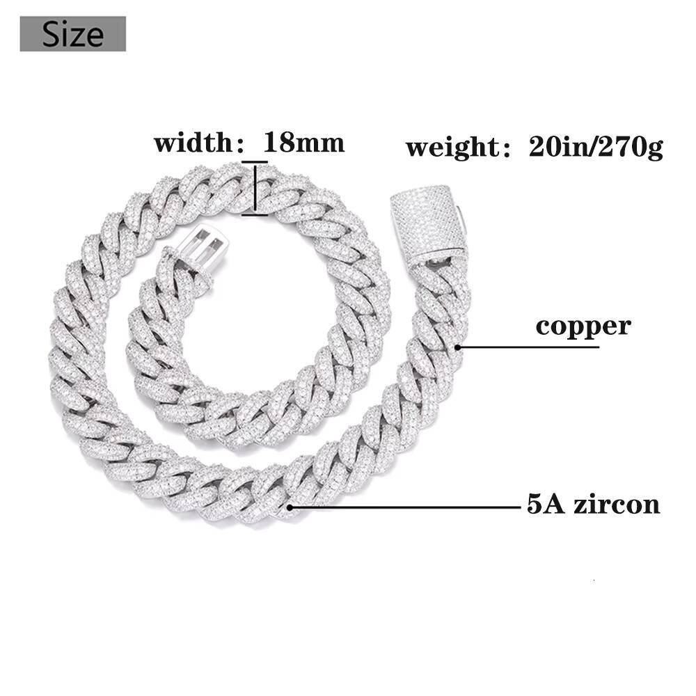 Mens 18K Gold Plated Cuban Chain Necklace Copper Made Zircon Gemstone Pendant Custom Jewelry