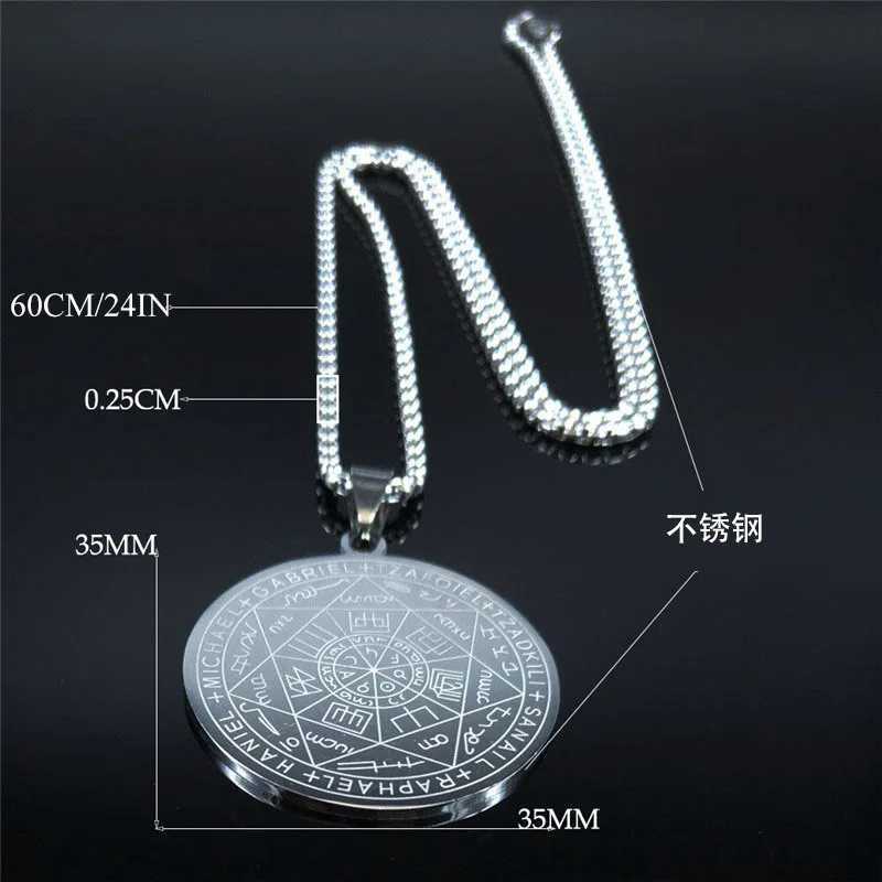1 Archangels Amulet Stainless Steel Necklaces Men Seal of n Talisman Necklace Protection Jewelry Necklace W250718