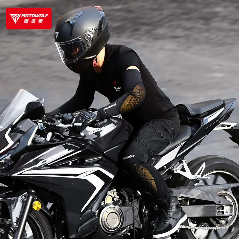 Motowolf Summer Motorcycle Knee Pads Elastic Breathable Motocross Elbow Protector Adult Riding Moto Protection y250708