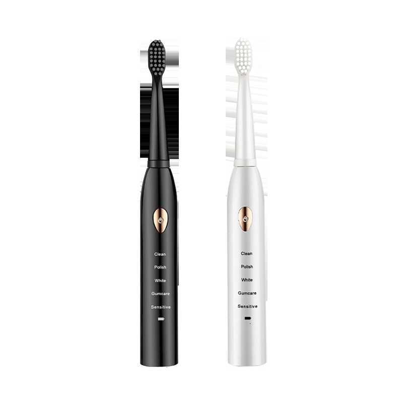 Jianpai Adult Black White Classic Acoustic Electric Toothbrush Adult 5-gear Mode USB Charging IPX7 Waterproof Acoustic Electric M250719