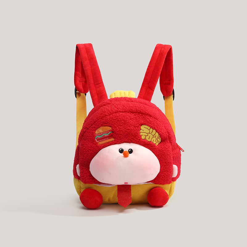 2025 Designer's New Cute Cartoon Plush Girl Backpack Lightweight Travel Backpack Multi functional Plush Backpack