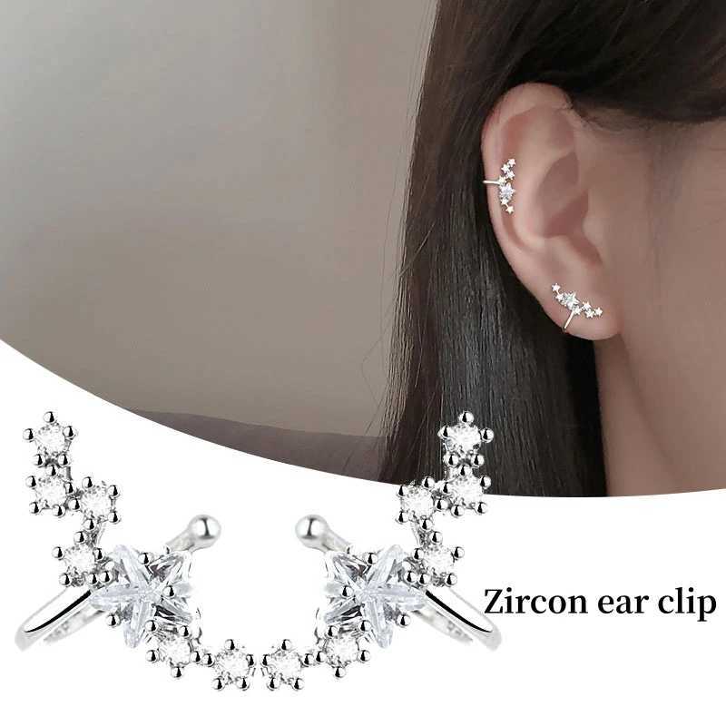 1Pcs Stars Five-Pointed Star Zircon Earring Flowers Inlaid No Ear Hole Ear Clip on Earring for Girls Women Gifts XJ250718